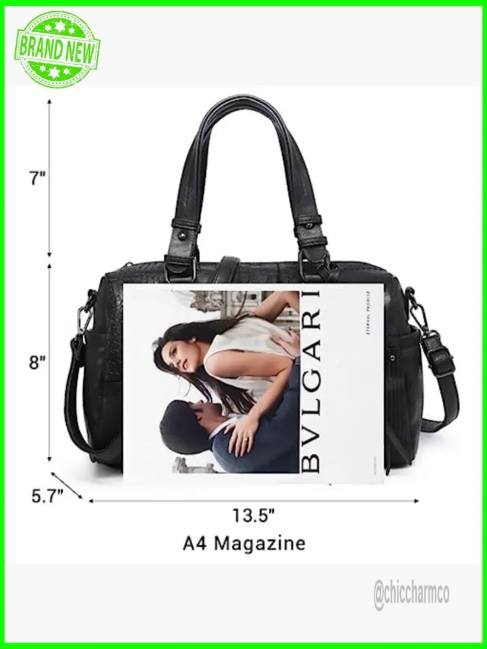 Large Vegan Leather Hobo Satchel with Detachable Strap, 7 Pockets